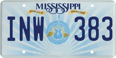 MS license plate INW383