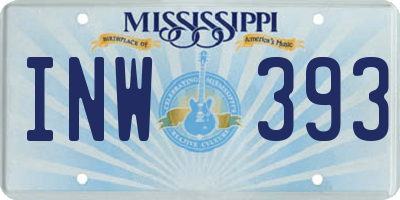 MS license plate INW393
