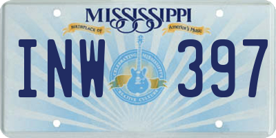 MS license plate INW397