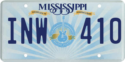 MS license plate INW410