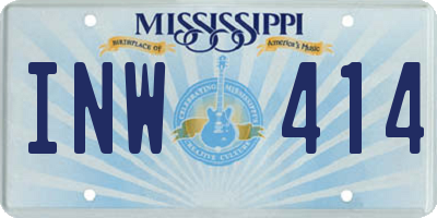 MS license plate INW414
