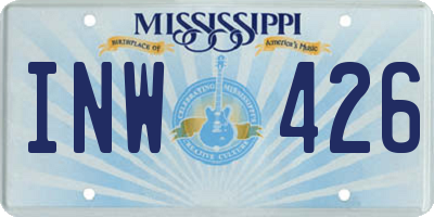 MS license plate INW426