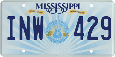 MS license plate INW429