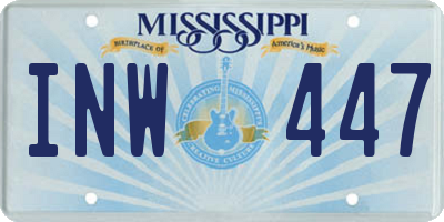 MS license plate INW447