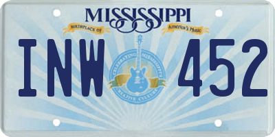 MS license plate INW452