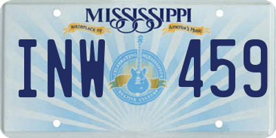 MS license plate INW459