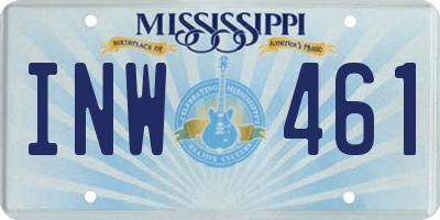 MS license plate INW461