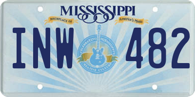 MS license plate INW482