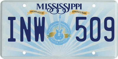 MS license plate INW509