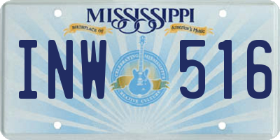 MS license plate INW516