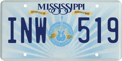 MS license plate INW519