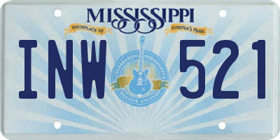 MS license plate INW521