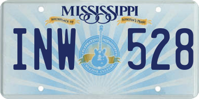 MS license plate INW528