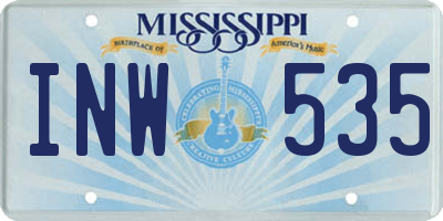 MS license plate INW535