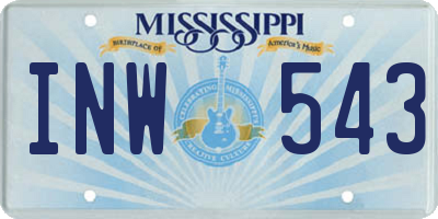 MS license plate INW543