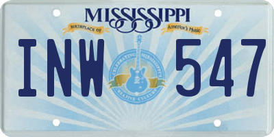 MS license plate INW547
