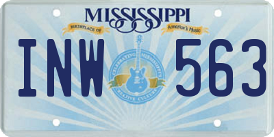 MS license plate INW563
