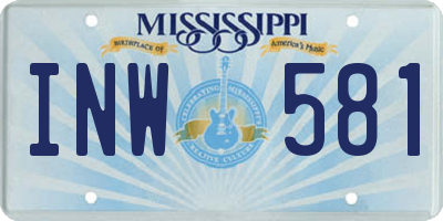 MS license plate INW581
