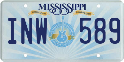 MS license plate INW589