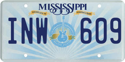 MS license plate INW609