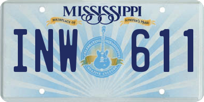 MS license plate INW611