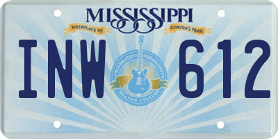 MS license plate INW612