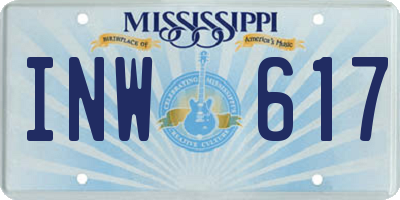 MS license plate INW617