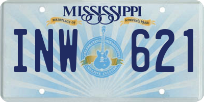 MS license plate INW621