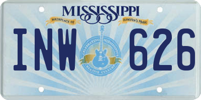 MS license plate INW626