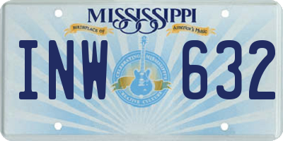 MS license plate INW632