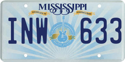 MS license plate INW633