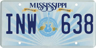 MS license plate INW638