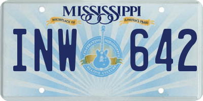 MS license plate INW642