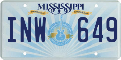 MS license plate INW649