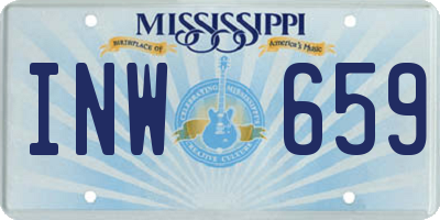 MS license plate INW659