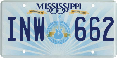 MS license plate INW662