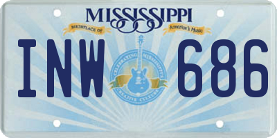 MS license plate INW686