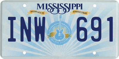 MS license plate INW691