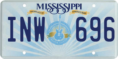 MS license plate INW696