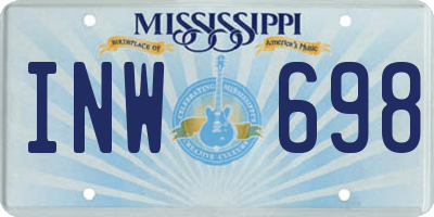 MS license plate INW698