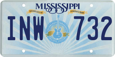 MS license plate INW732