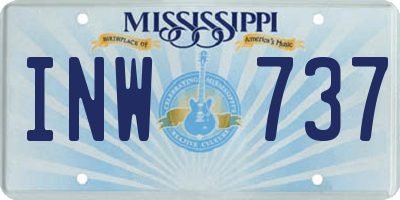 MS license plate INW737