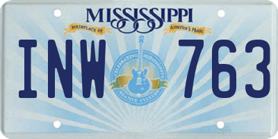 MS license plate INW763