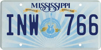 MS license plate INW766