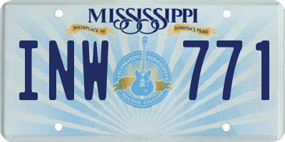 MS license plate INW771