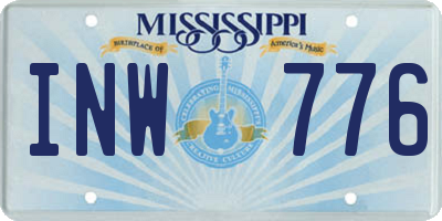 MS license plate INW776