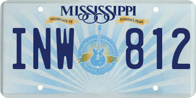 MS license plate INW812