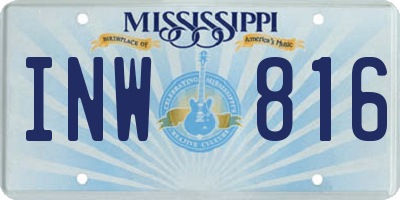 MS license plate INW816