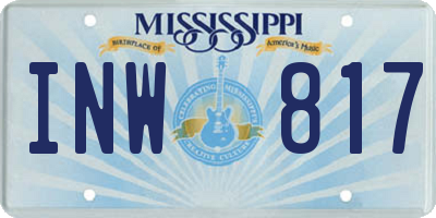 MS license plate INW817