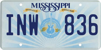 MS license plate INW836